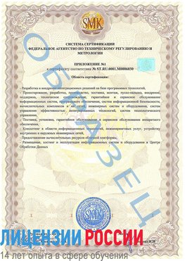 Образец сертификата соответствия (приложение) Абакан Сертификат ISO 27001